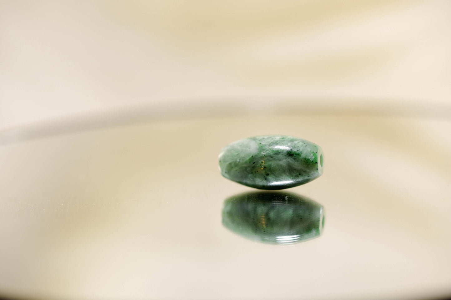 Green Jade Tube Bead Handcarved from Yukon Jade