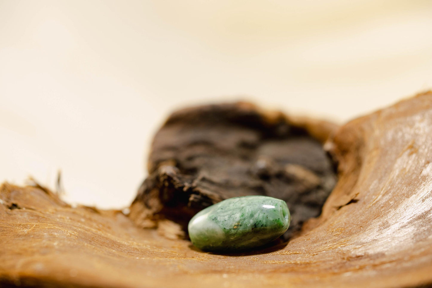 Green Jade Tube Bead Handcarved from Yukon Jade