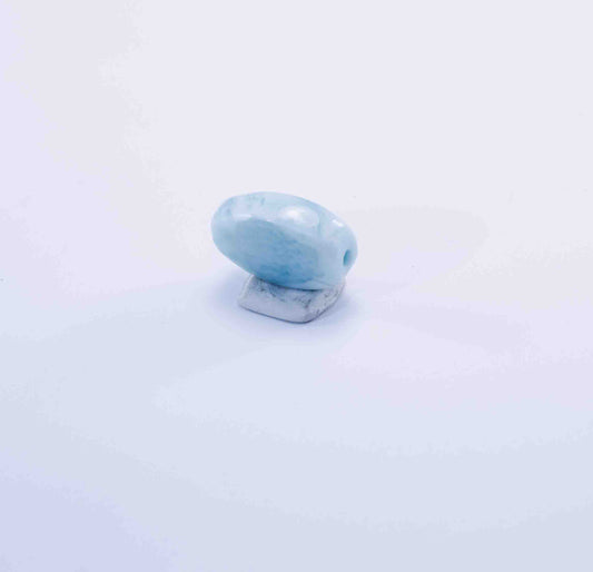 Natural Larimar Lenticular Bead – Caribbean Blue Focal Gemstone