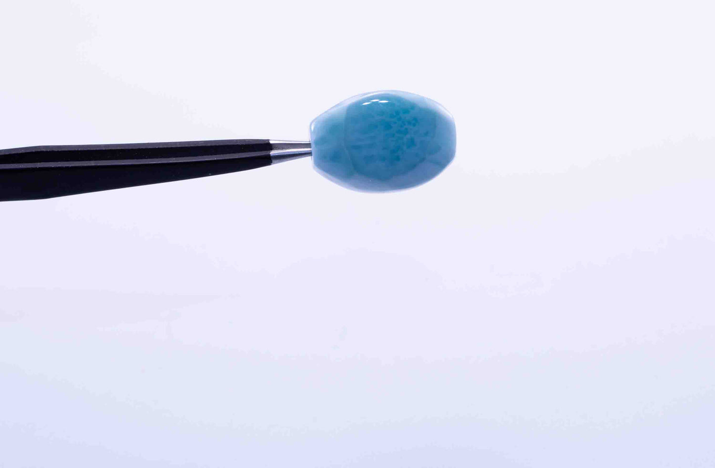 Natural Larimar Lenticular Bead – Caribbean Blue Focal Gemstone