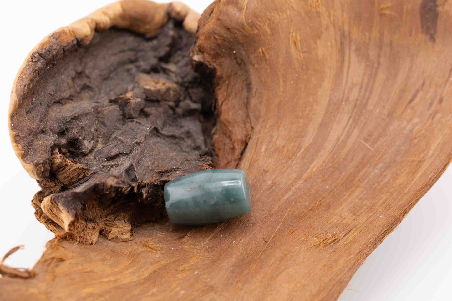 Guatemalan Blue Jade Barrel Bead