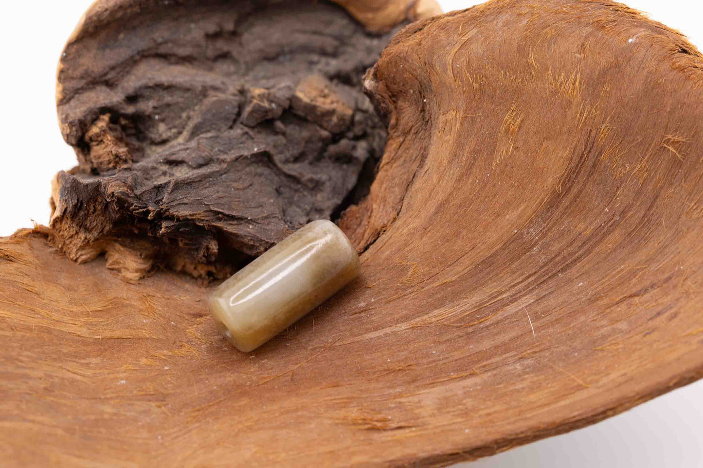 Siberian Brown Jade Tube Bead