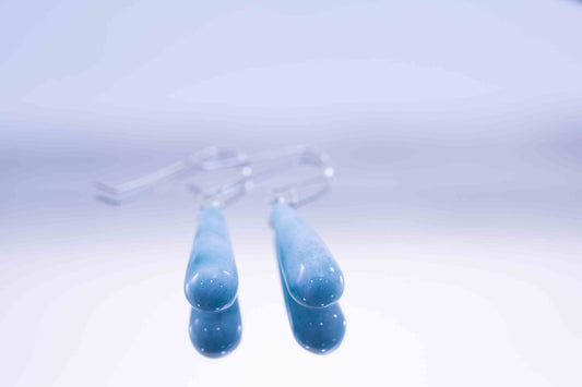 Beautiful Handmade Larimar Drop Dangle Earrings