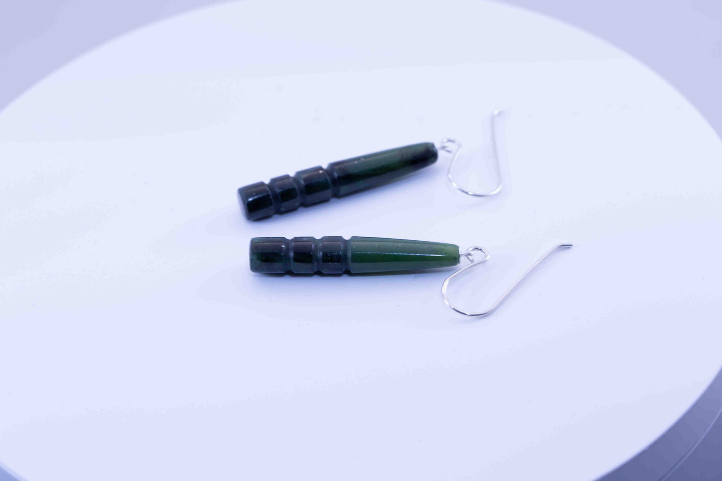 Yukon Green Jade Peg Drop Dangle Earrings