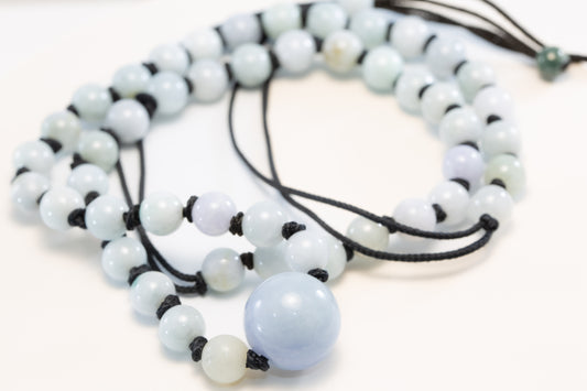 Guatemalan Lilac Jadeite Bead Pendant with Burmese Jadeite Beads