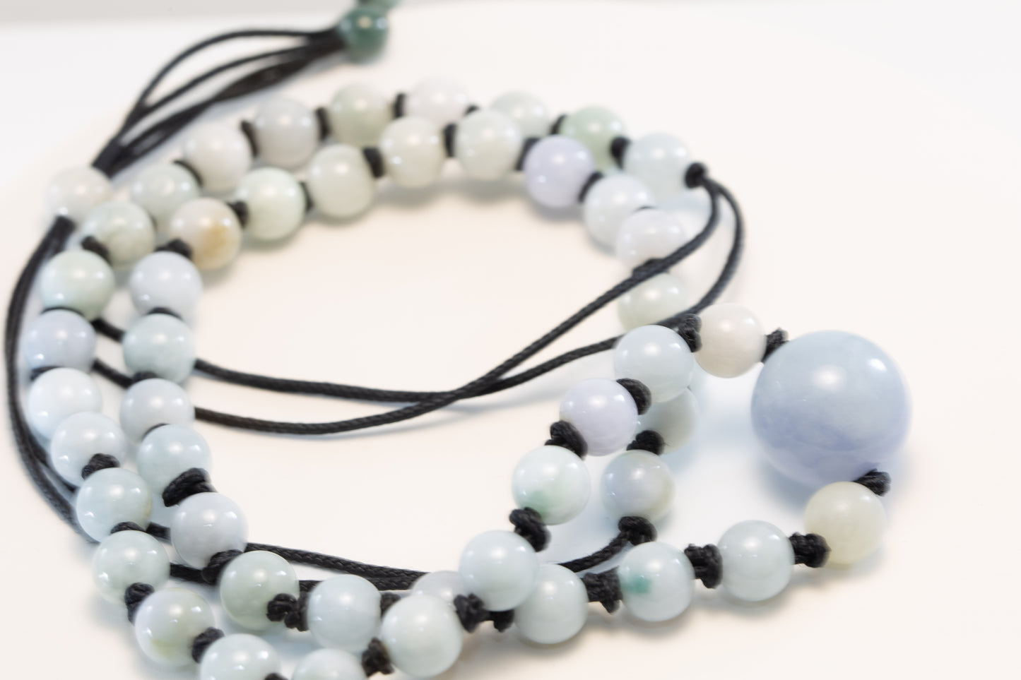 Guatemalan Lilac Jadeite Bead Pendant with Burmese Jadeite Beads