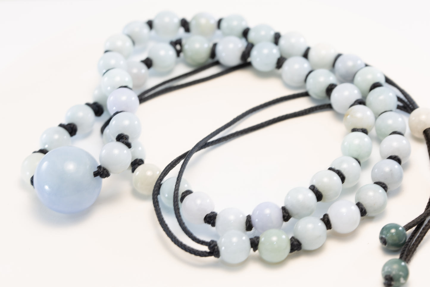 Guatemalan Lilac Jadeite Bead Pendant with Burmese Jadeite Beads