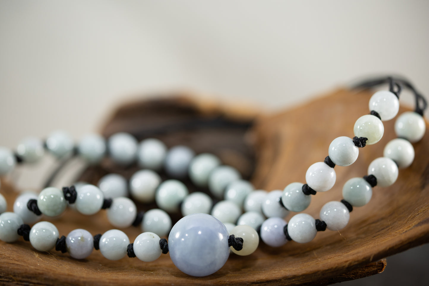 Guatemalan Lilac Jadeite Bead Pendant with Burmese Jadeite Beads