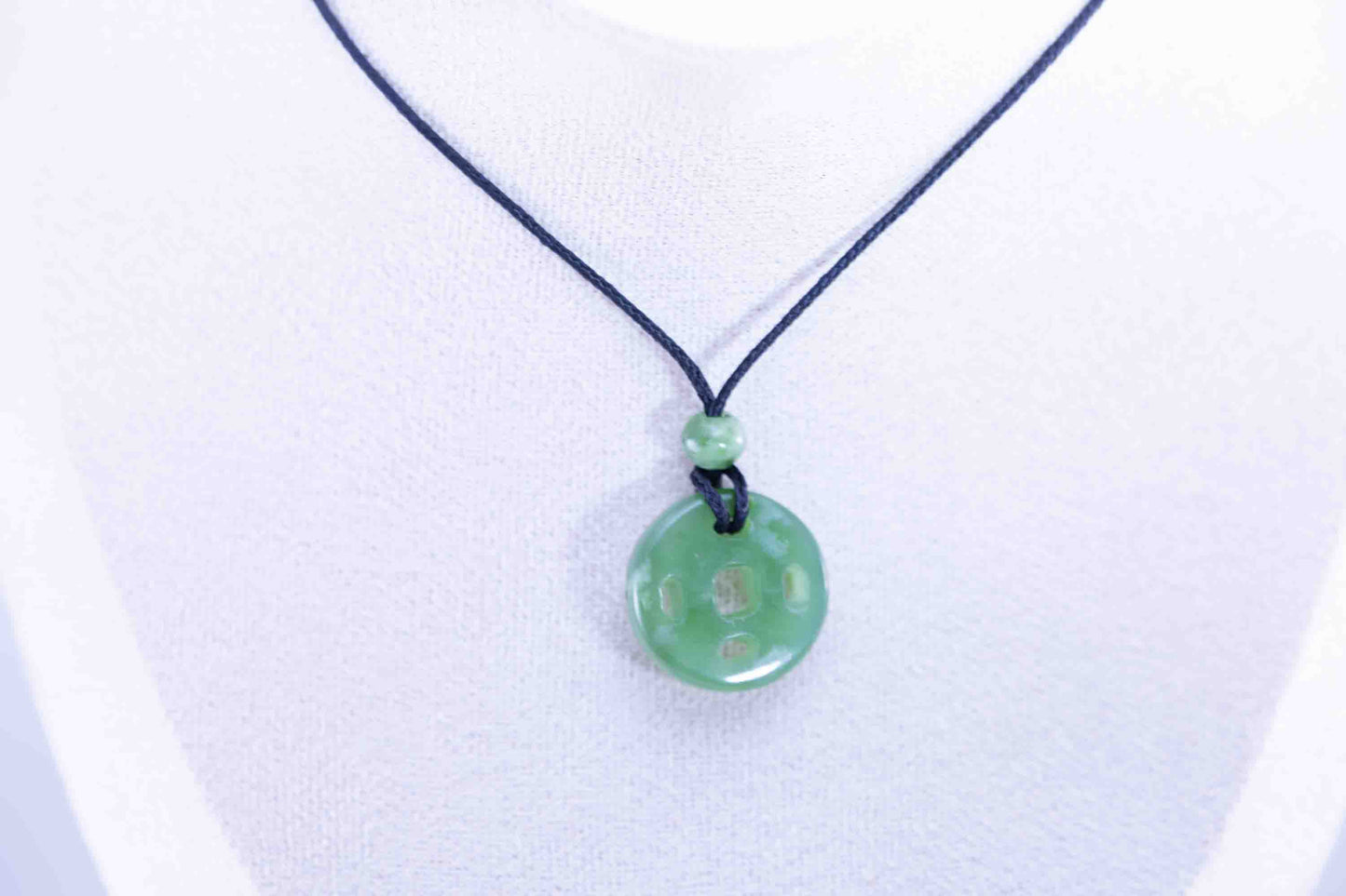 Siberian Green Nephrite Jade Chinese Coin Pendant