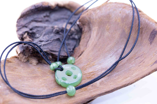 Siberian Green Nephrite Jade Chinese Coin Pendant