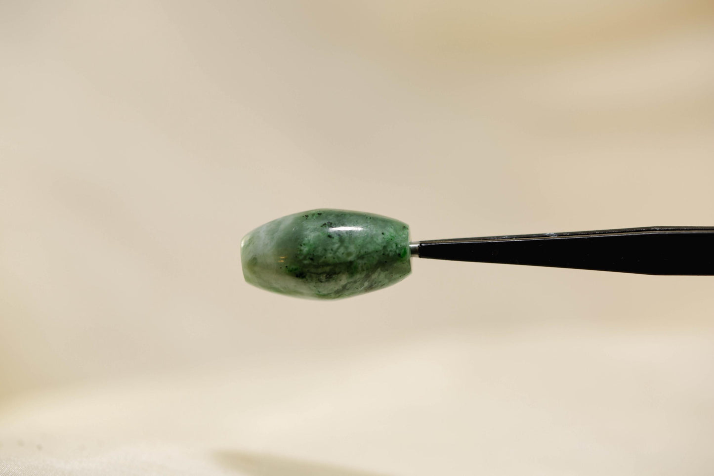 Green Jade Tube Bead Handcarved from Yukon Jade
