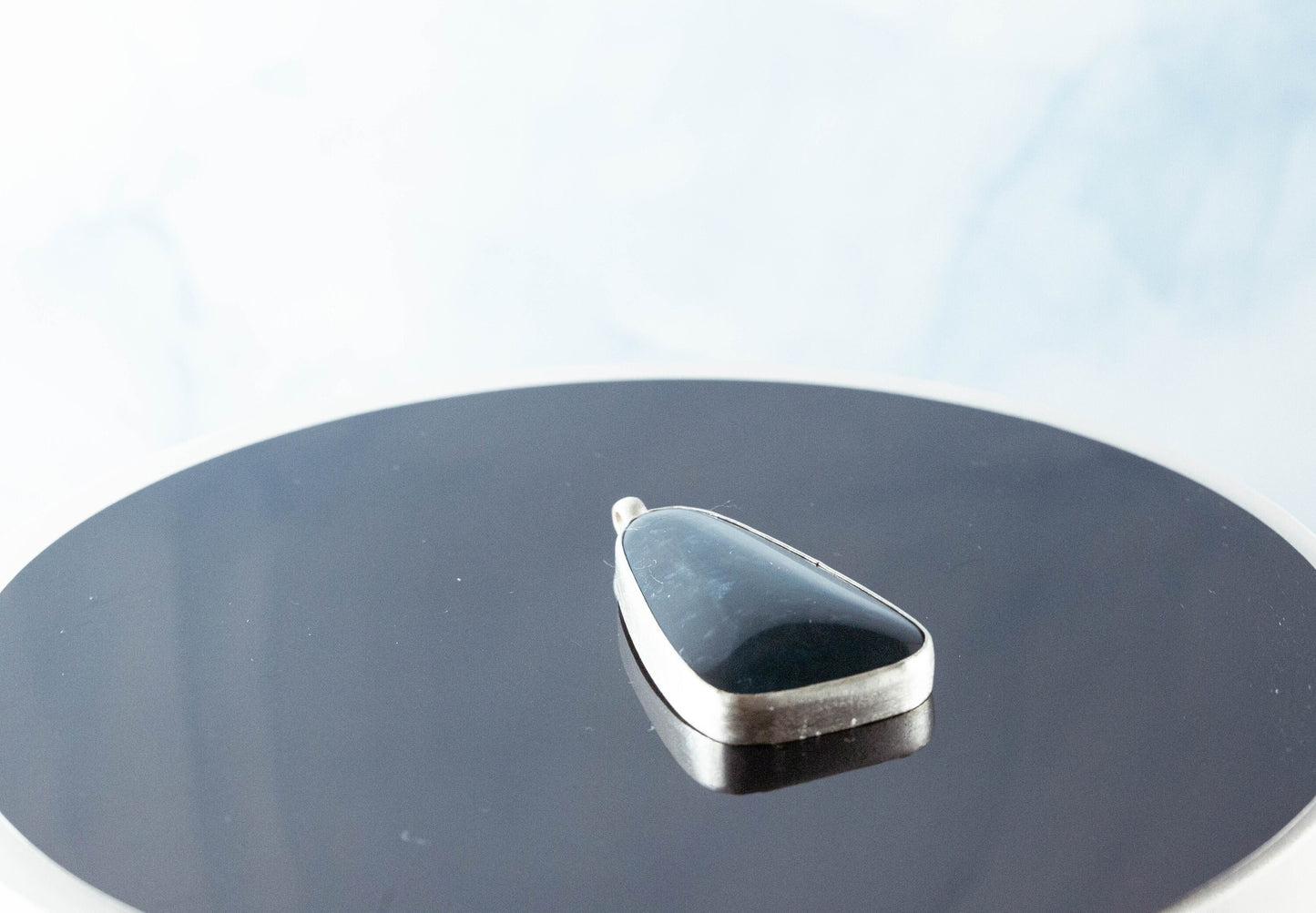 Stunning Blue Guatemalan Cabochon on 18inch Silver Rope