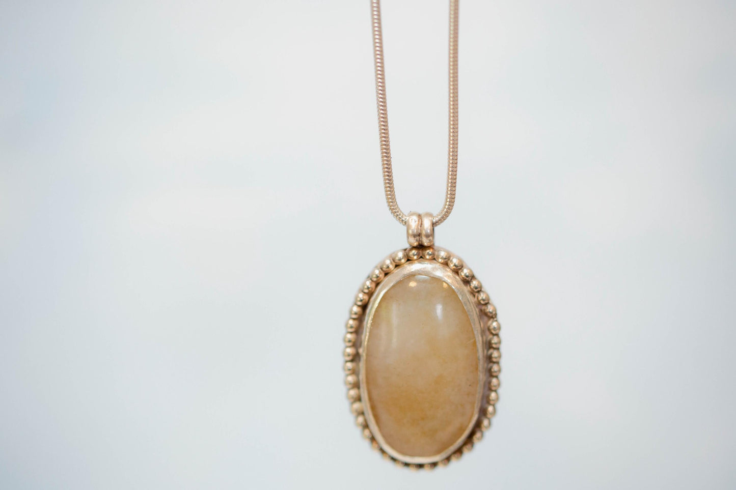 Creamy Jade Cabochon Handcrafted from Siberian Jade (42x25mm)