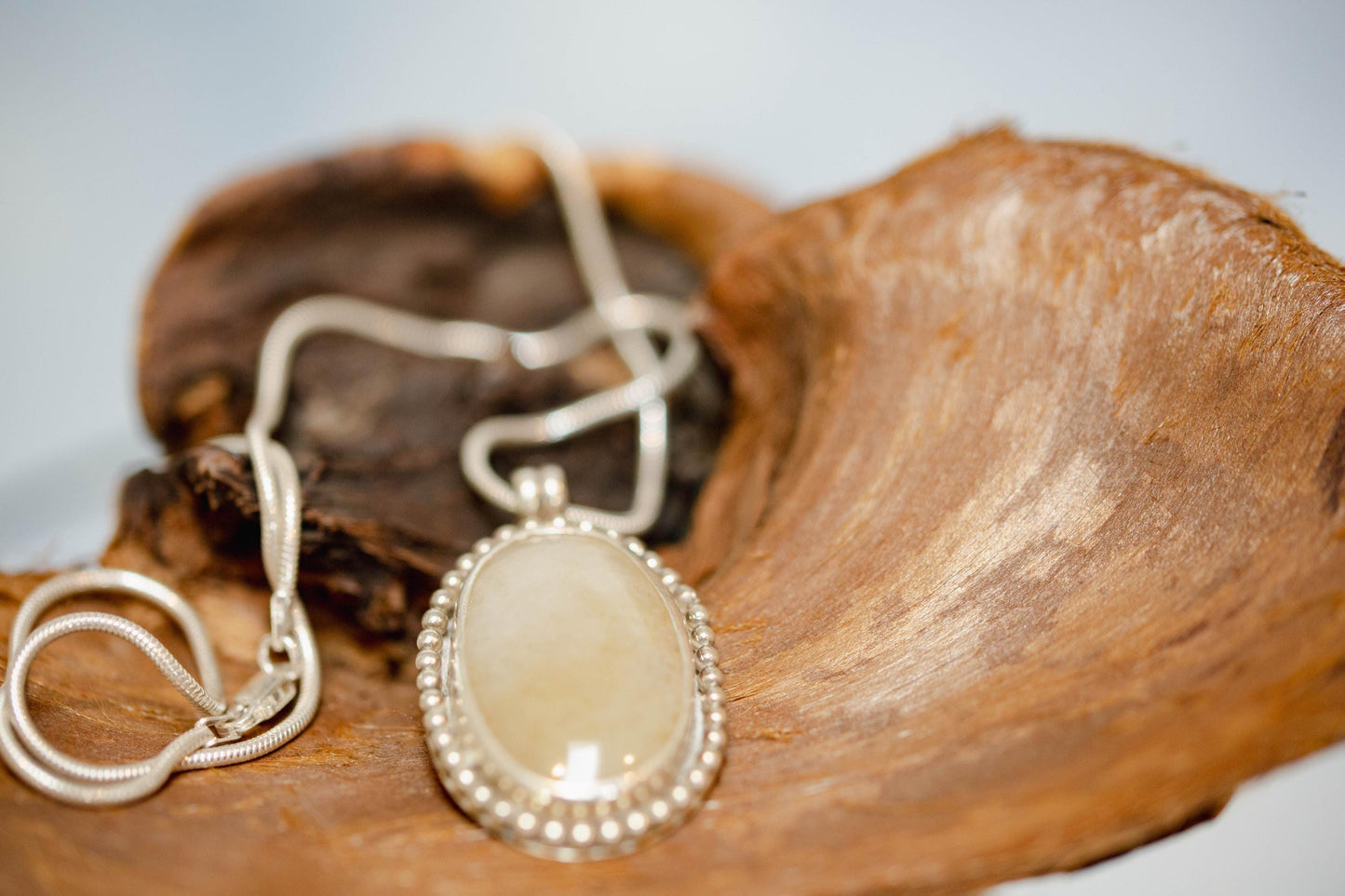 Creamy Jade Cabochon Handcrafted from Siberian Jade (42x25mm)