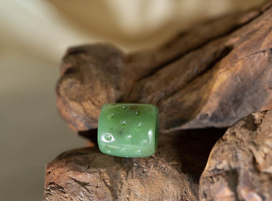 Wyoming Apple Jade Bead with Stippling