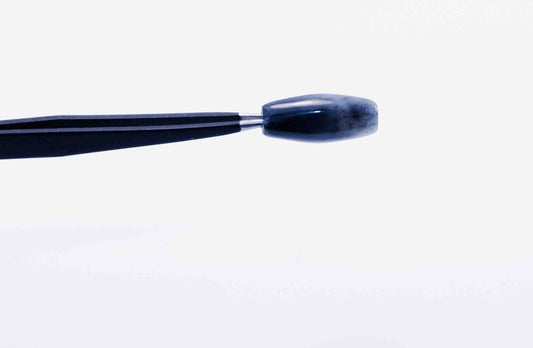 Black and White Chinese Porcelain River Jade Tube Bead