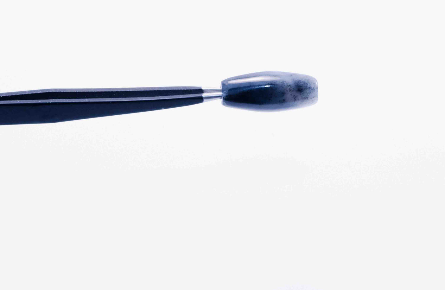 Black and White Chinese Porcelain River Jade Tube Bead