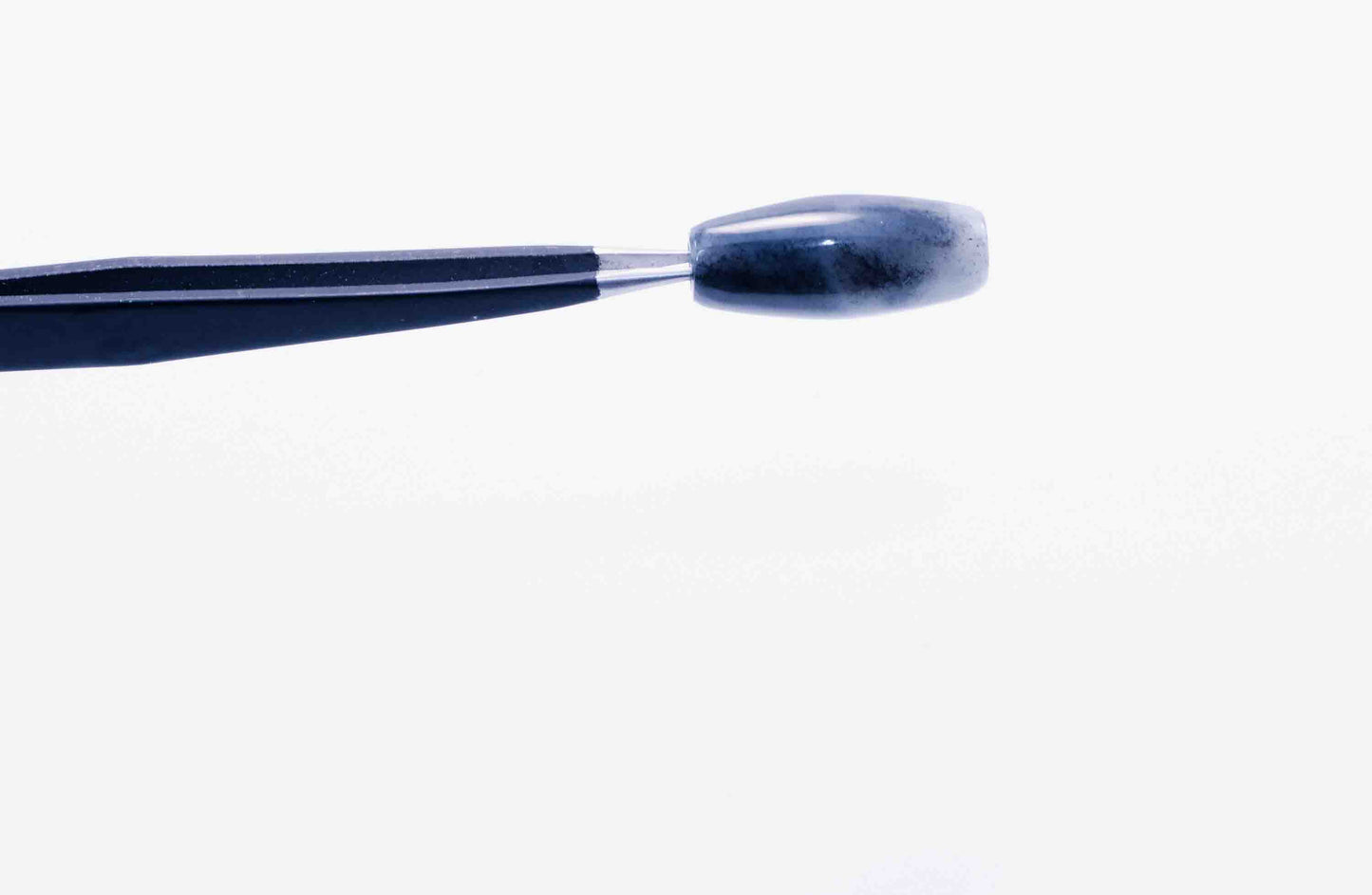 Black and White Chinese Porcelain River Jade Tube Bead