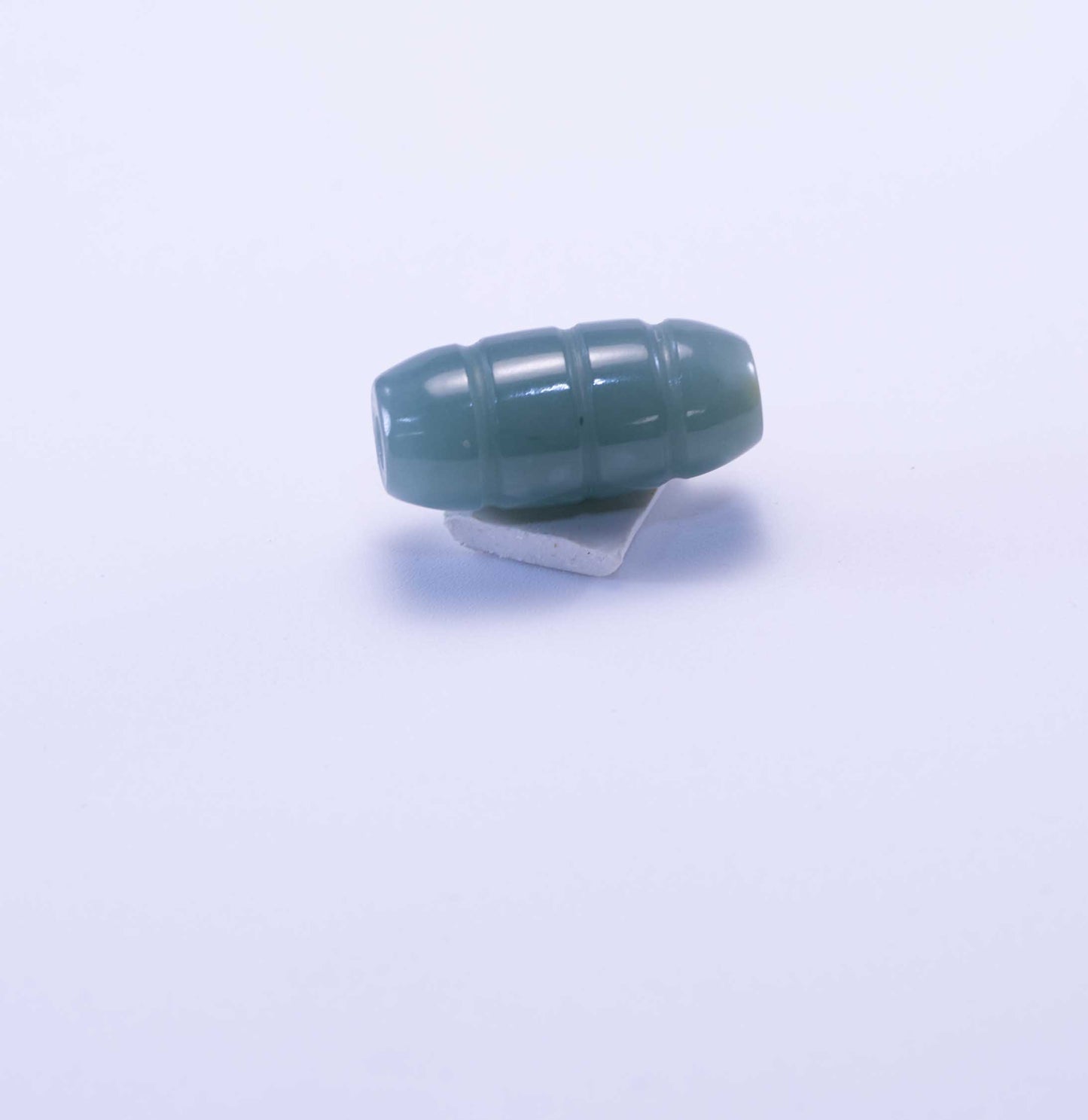 Guatemalan Blue Jade Barrel Bead