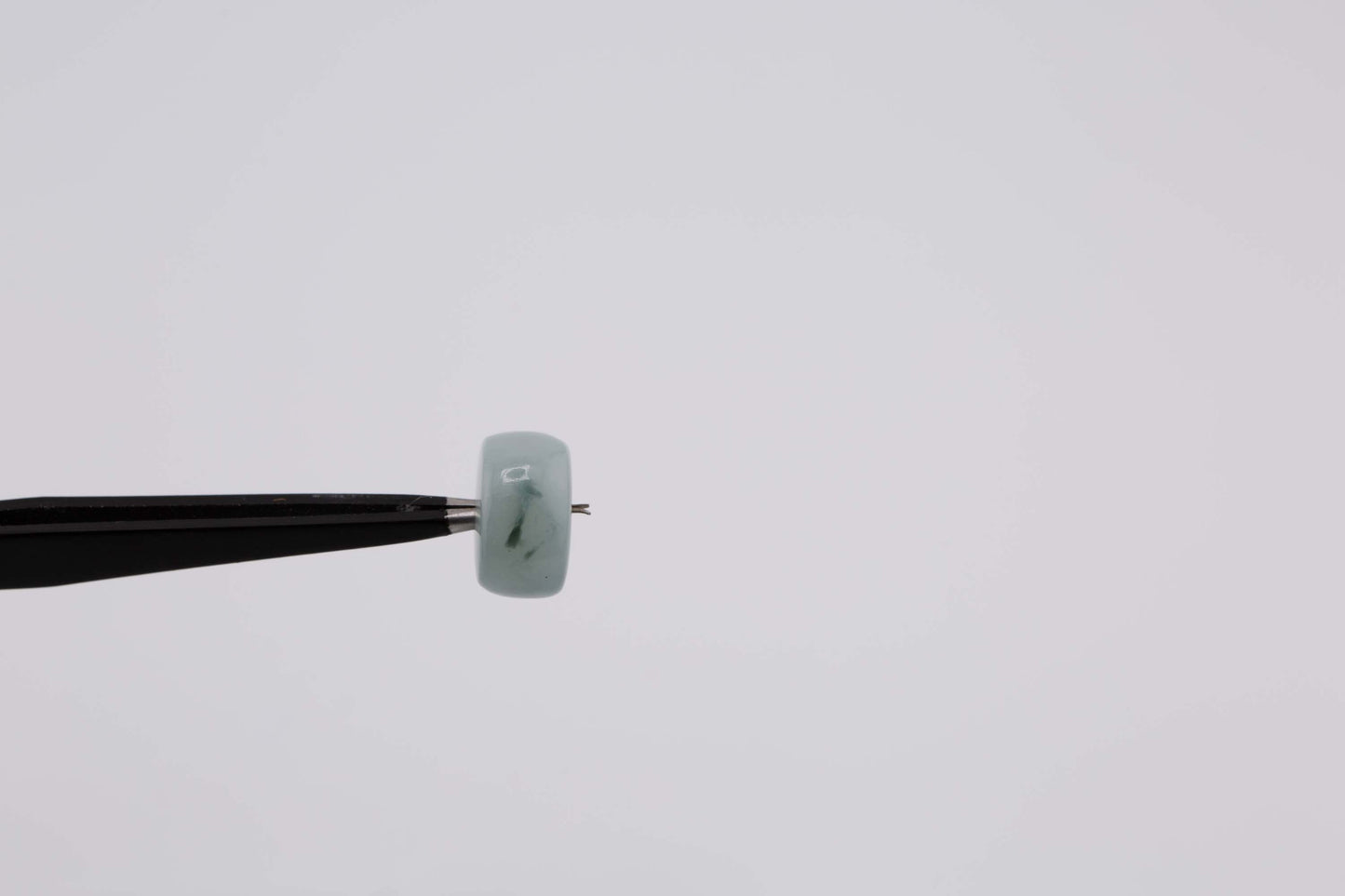 Burmese Blue Jadeite Rondelle Bead Pair