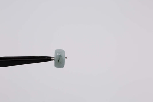 Burmese Blue Jadeite Rondelle Bead Pair