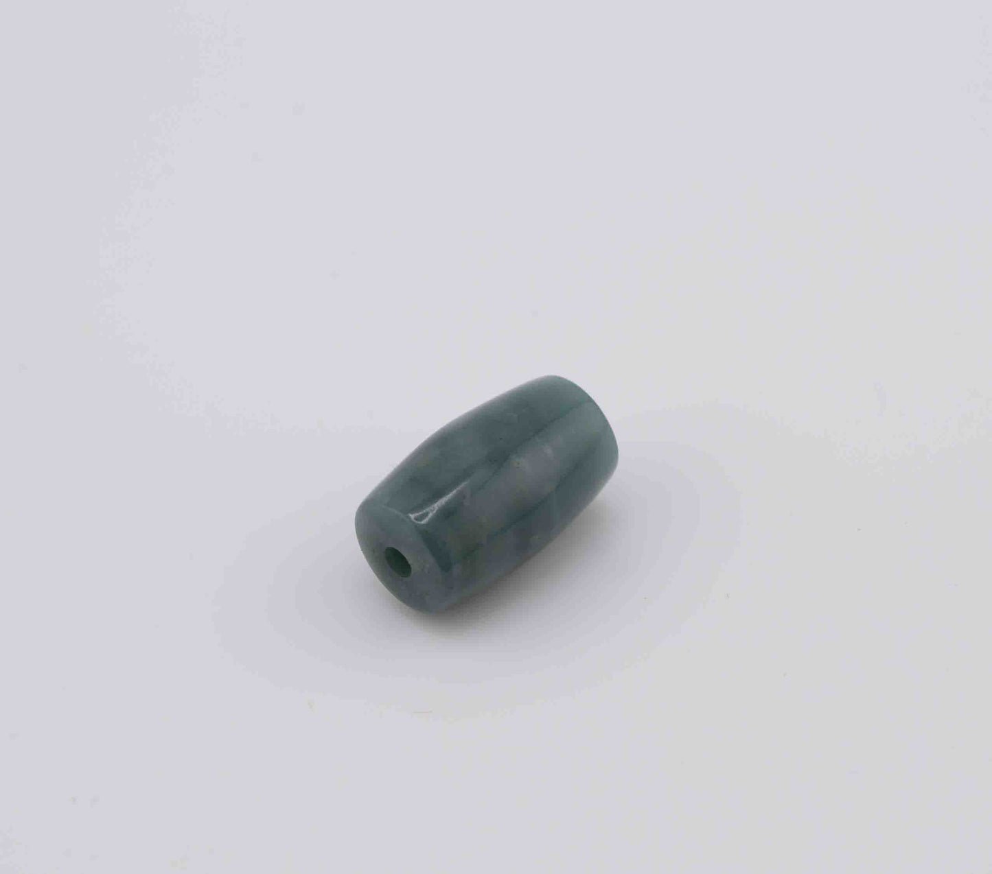Guatemalan Blue Jade Barrel Bead