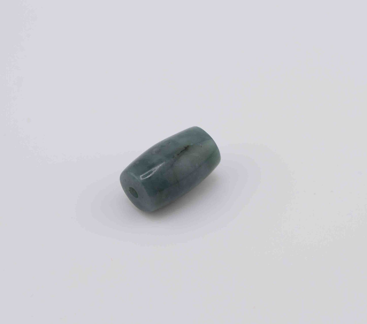 Guatemalan Blue Jade Barrel Bead