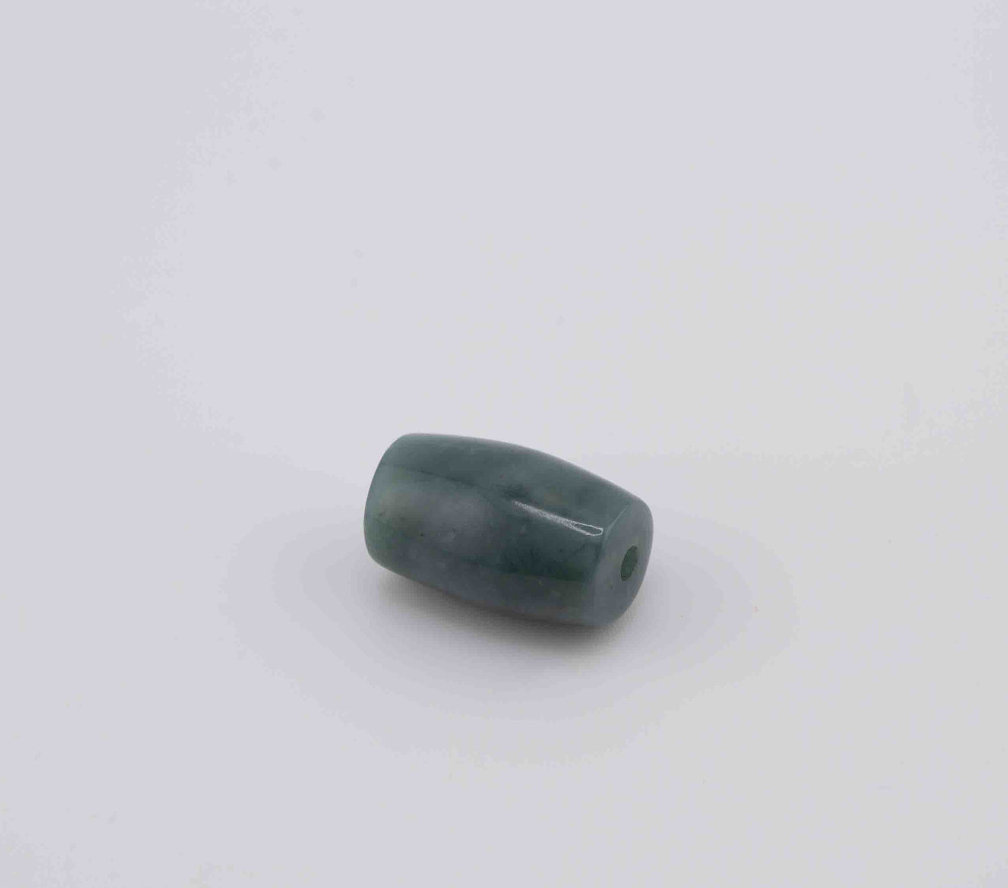 Guatemalan Blue Jade Barrel Bead