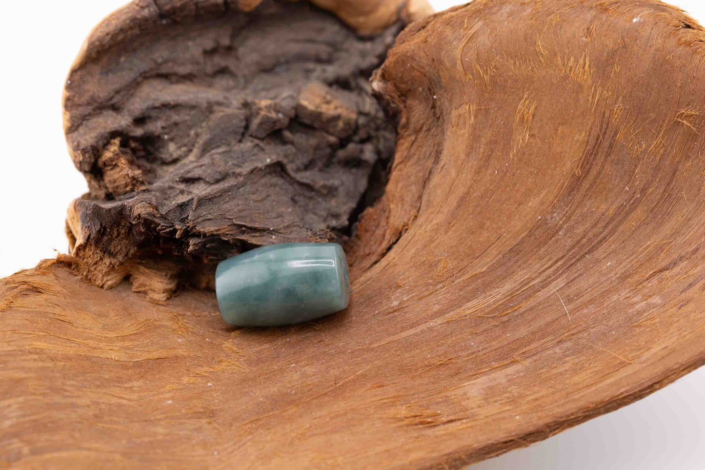 Guatemalan Blue Jade Barrel Bead
