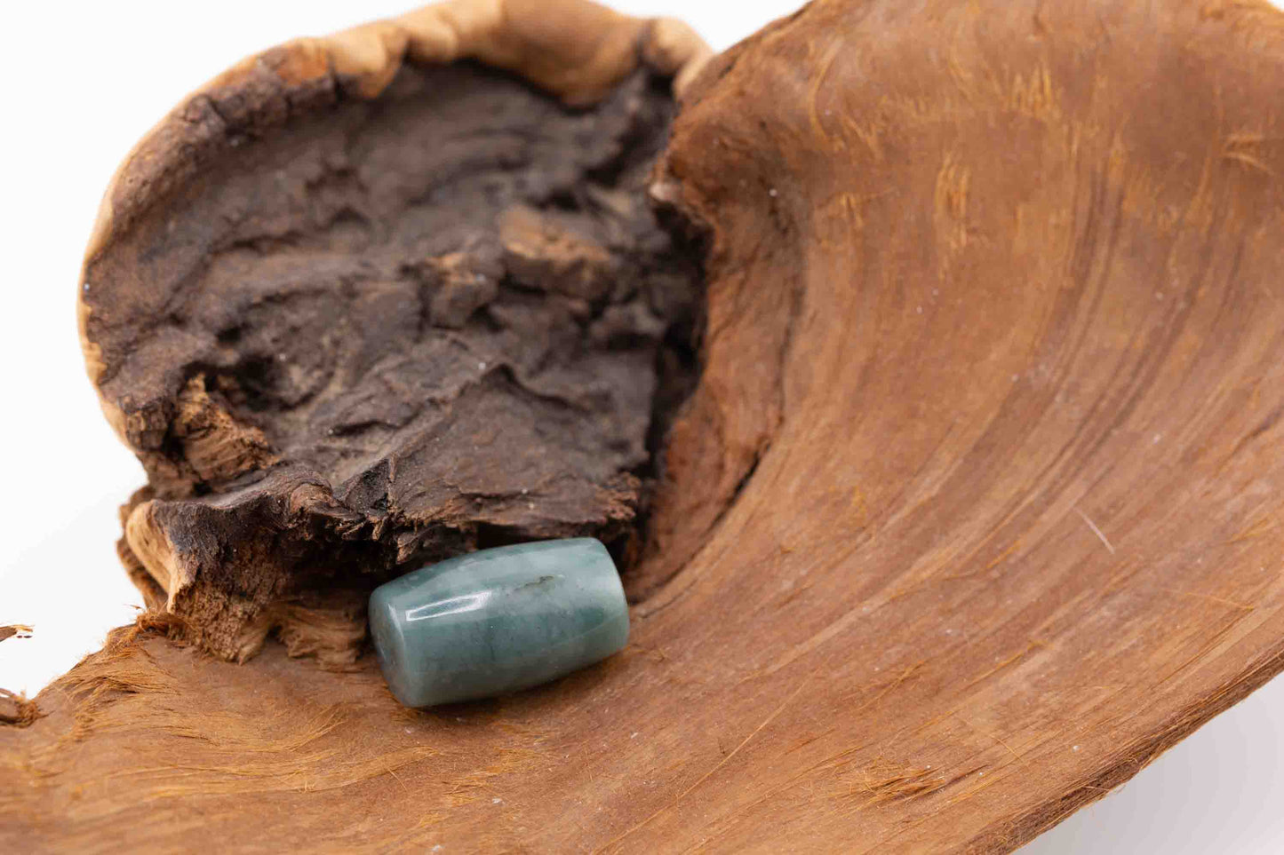 Guatemalan Blue Jade Barrel Bead