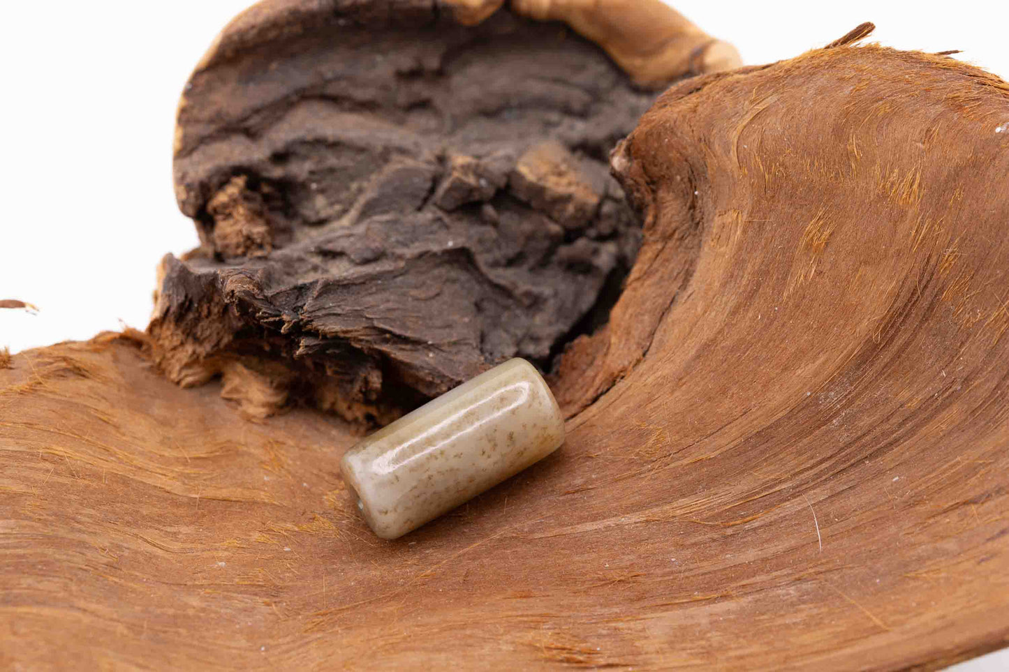 Siberian Brown Jade Tube Bead