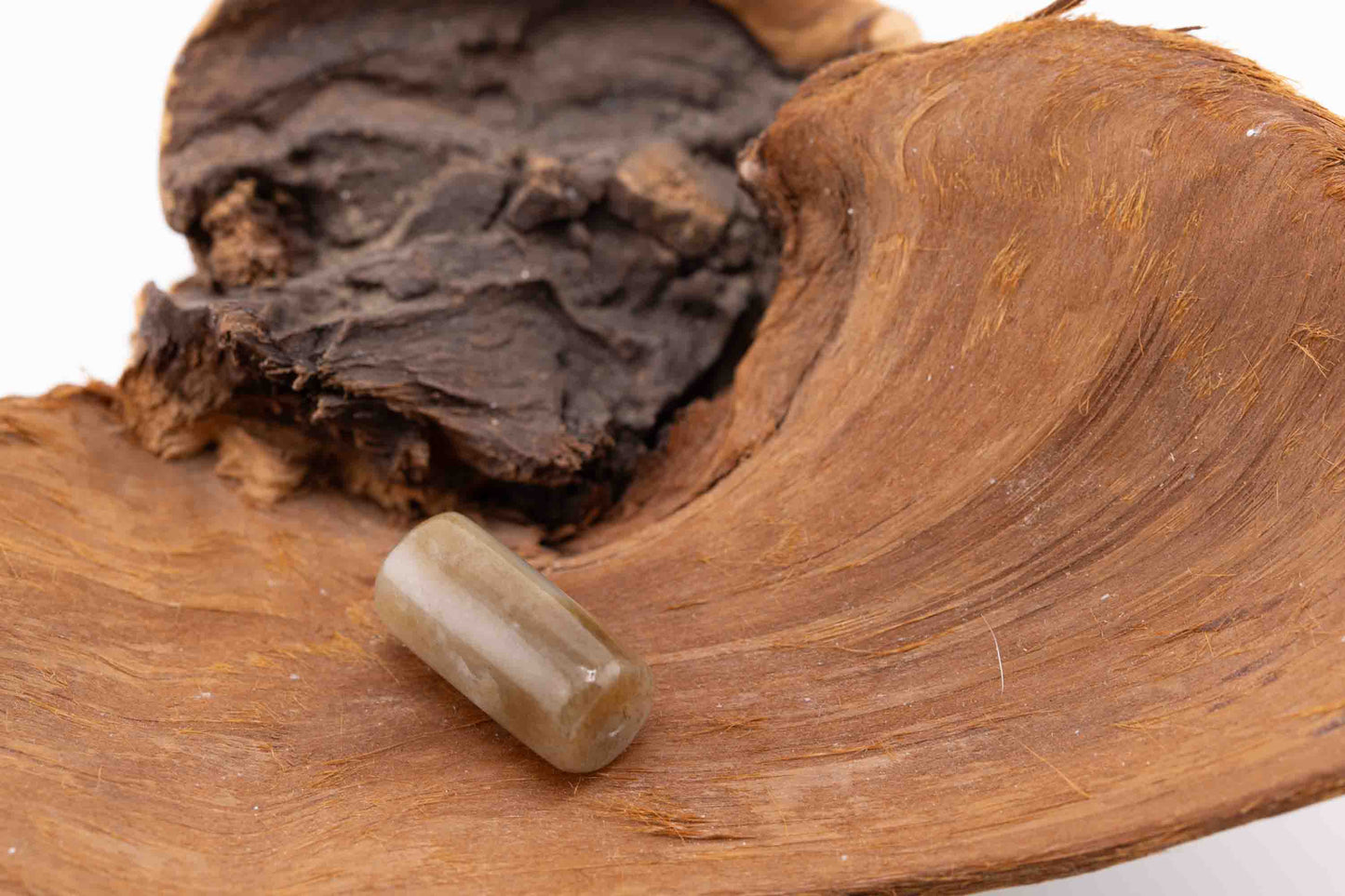 Siberian Brown Jade Tube Bead