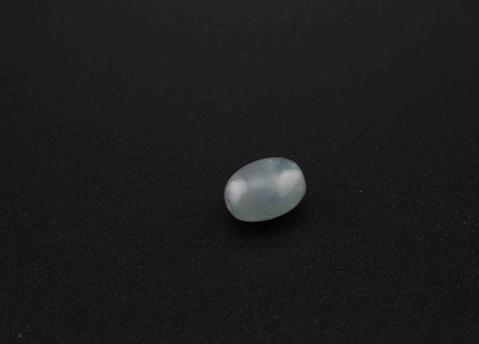 Guatemalan Blue Jade Barrel Bead Hand Cut Natural Jadeite Focal Bead OOAK