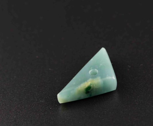 Guatemalan Jade Right Triangle Bead Hand Cut Natural Jadeite Focal Bead OOAK
