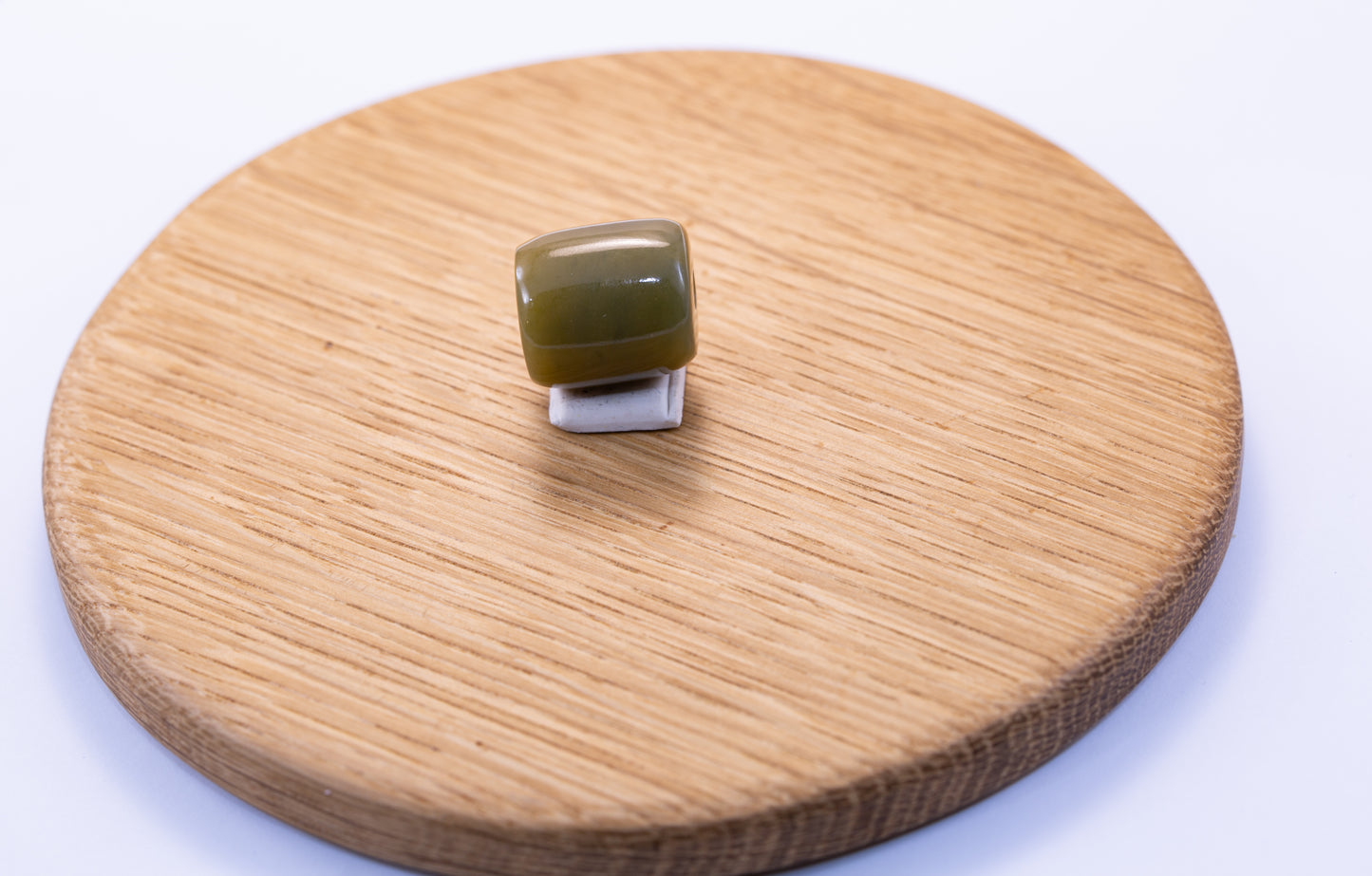 Handmade Yellow Guatemalan Jadeite Bead