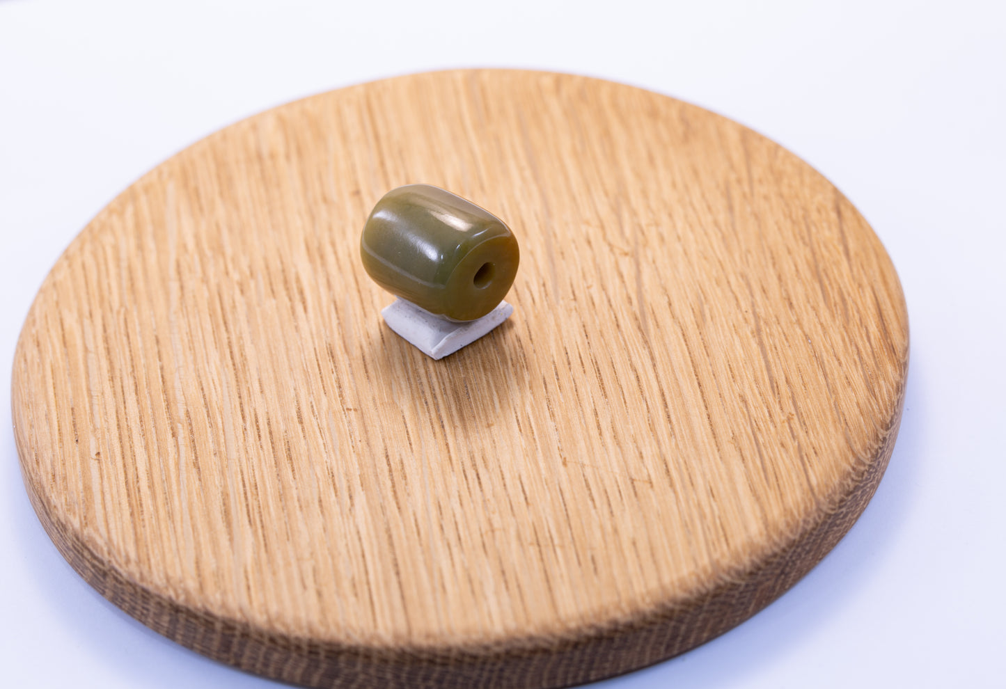 Handmade Yellow Guatemalan Jadeite Bead