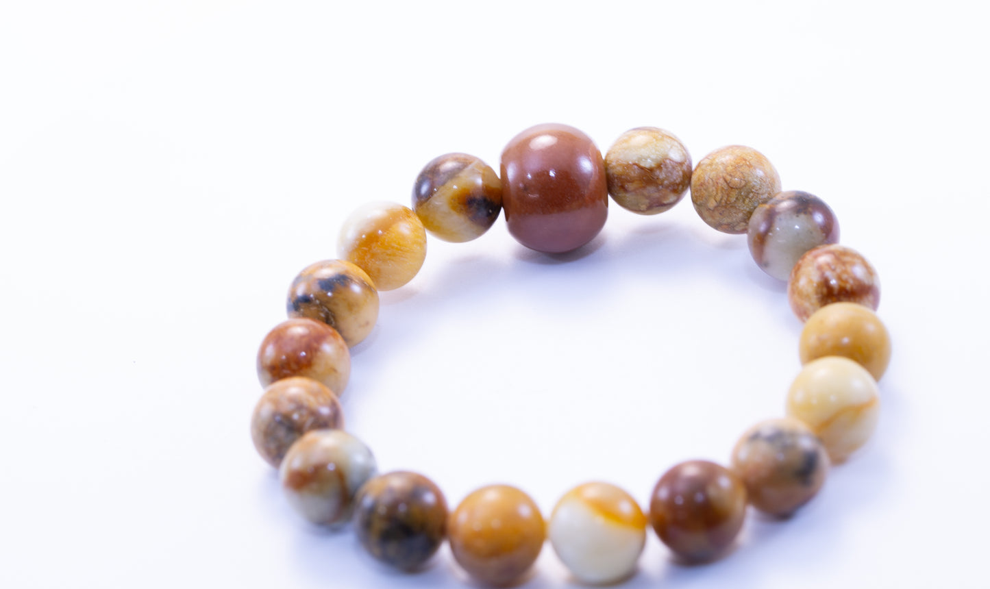 Rare Guatemalan Red Jadeite Rondelle Bead Bracelet