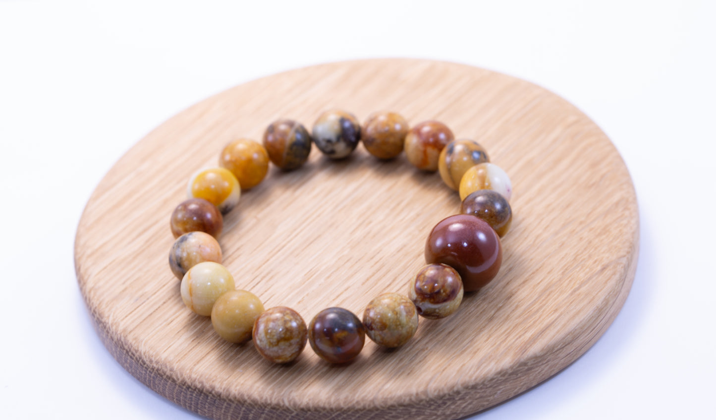 Rare Guatemalan Red Jadeite Rondelle Bead Bracelet