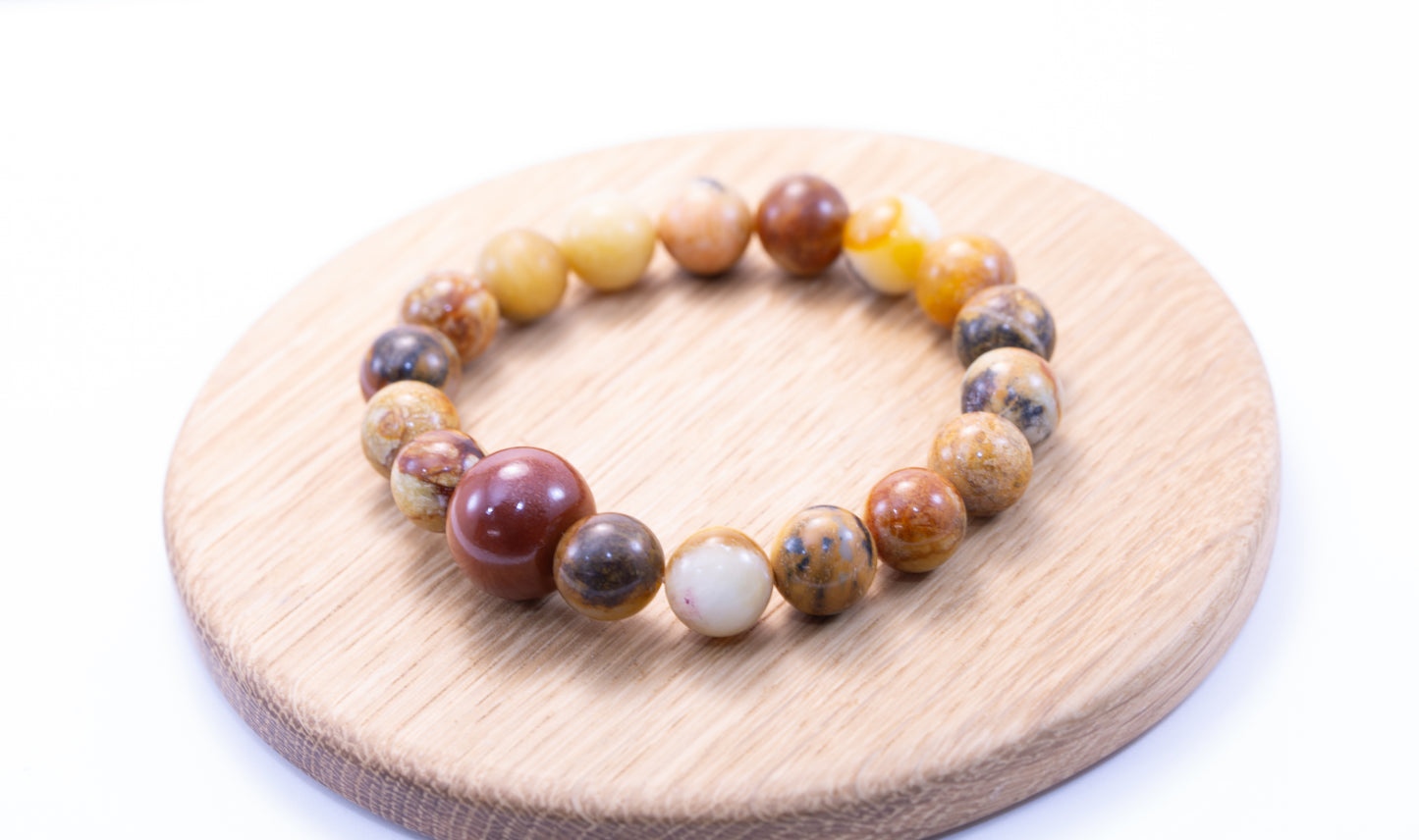 Rare Guatemalan Red Jadeite Rondelle Bead Bracelet