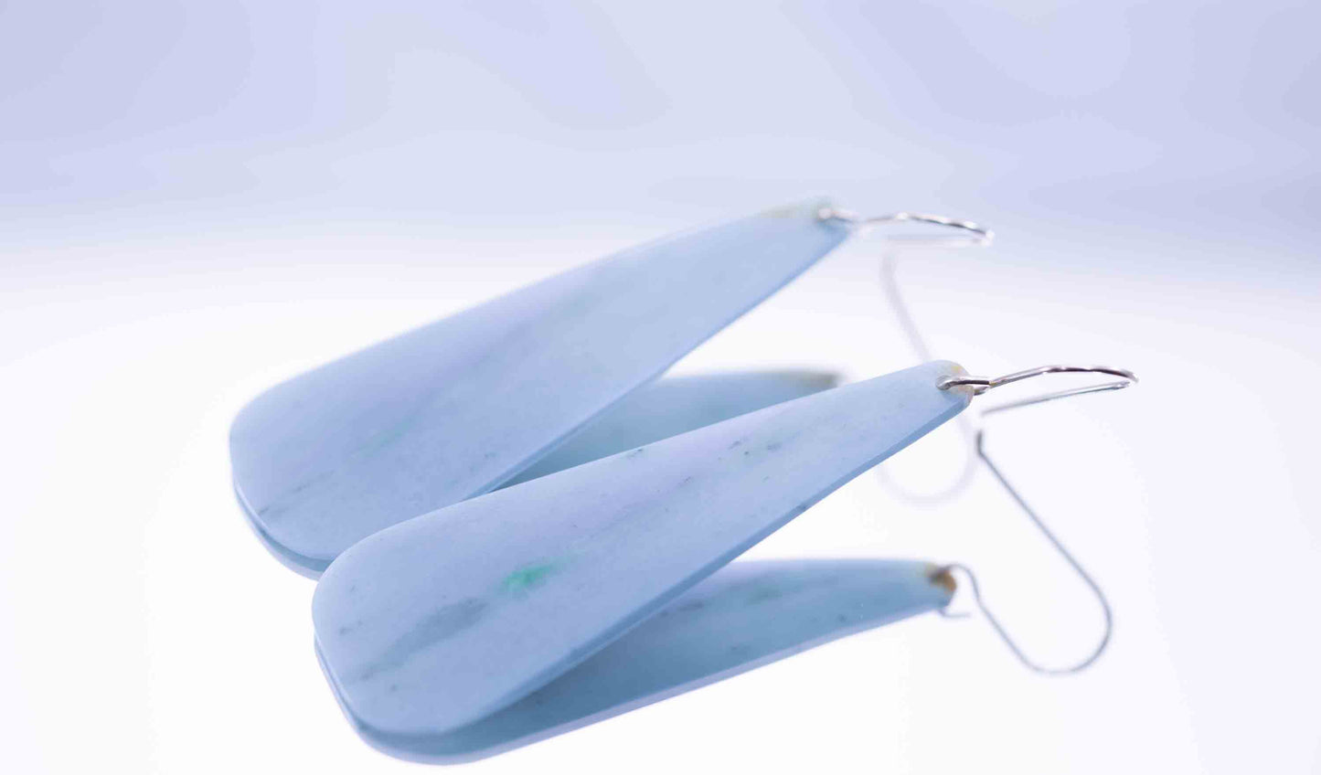 Unique Blue Purple Guatemalan Jadeite Dangle Earrings