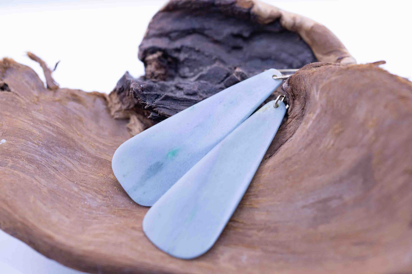 Unique Blue Purple Guatemalan Jadeite Dangle Earrings