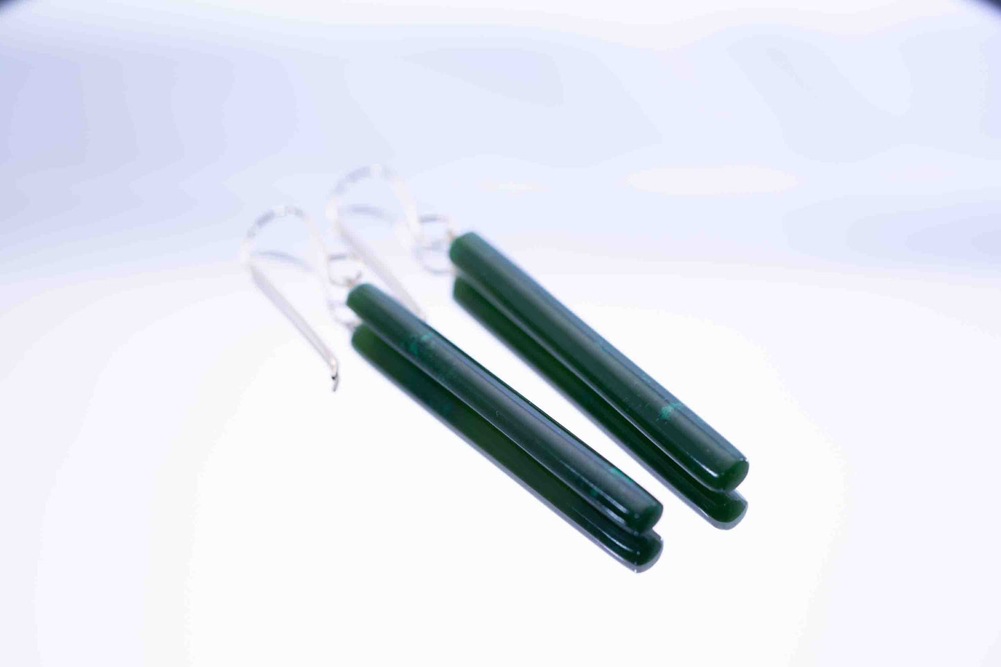 Gem Grade Polar BC Jade Dangle Earrings