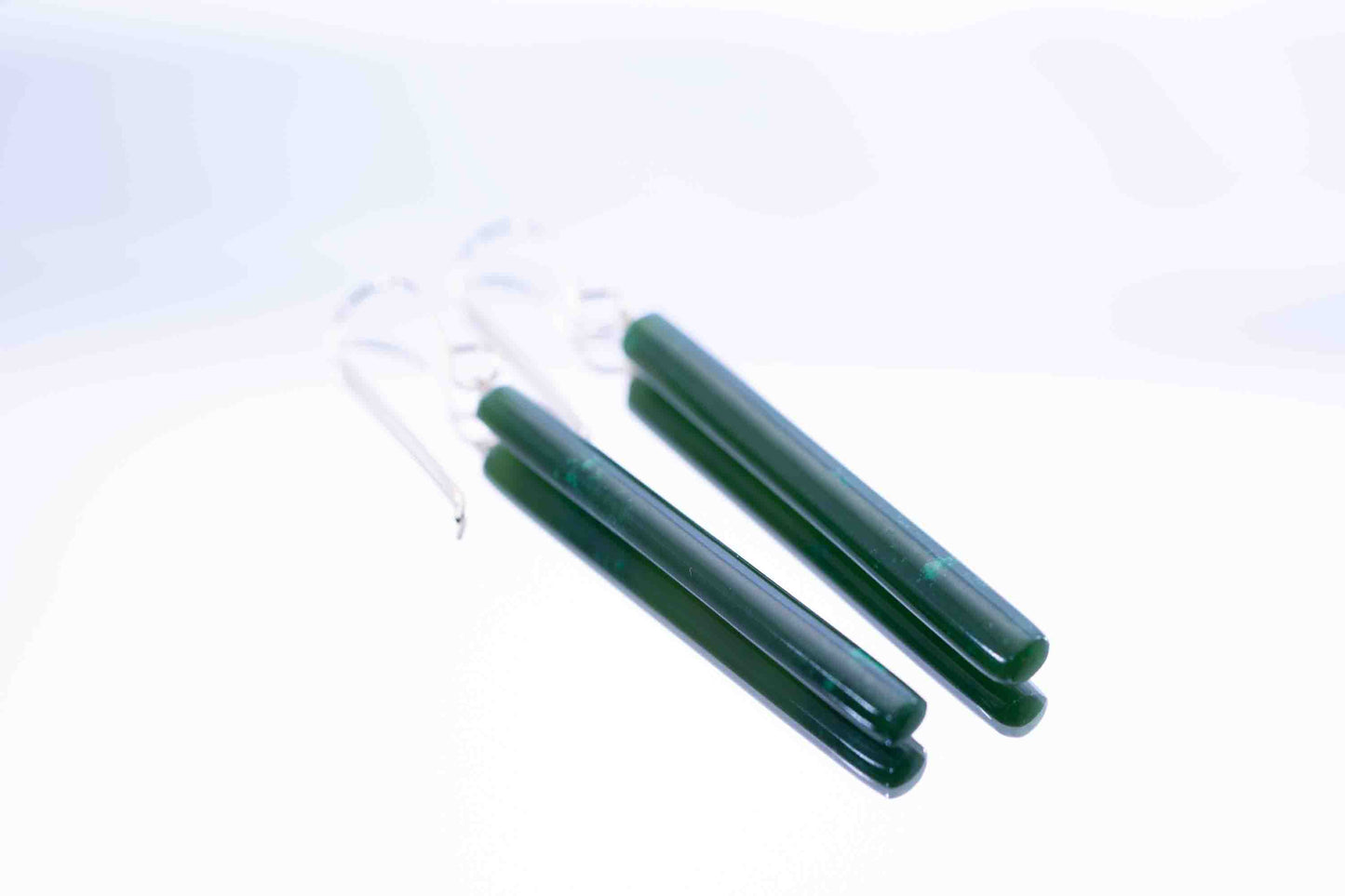 Gem Grade Polar BC Jade Dangle Earrings