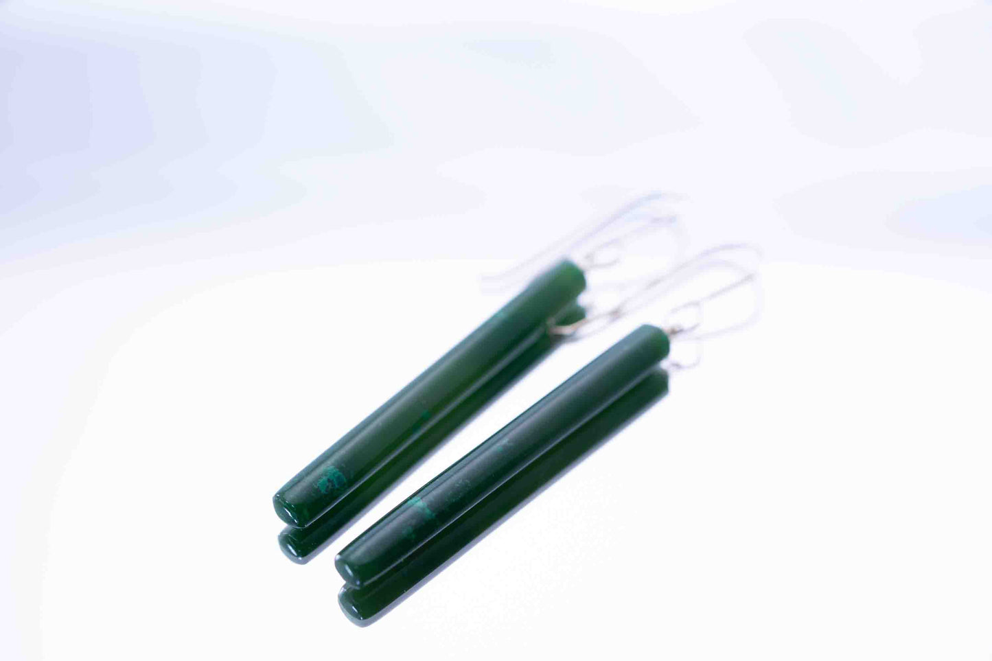 Gem Grade Polar BC Jade Dangle Earrings