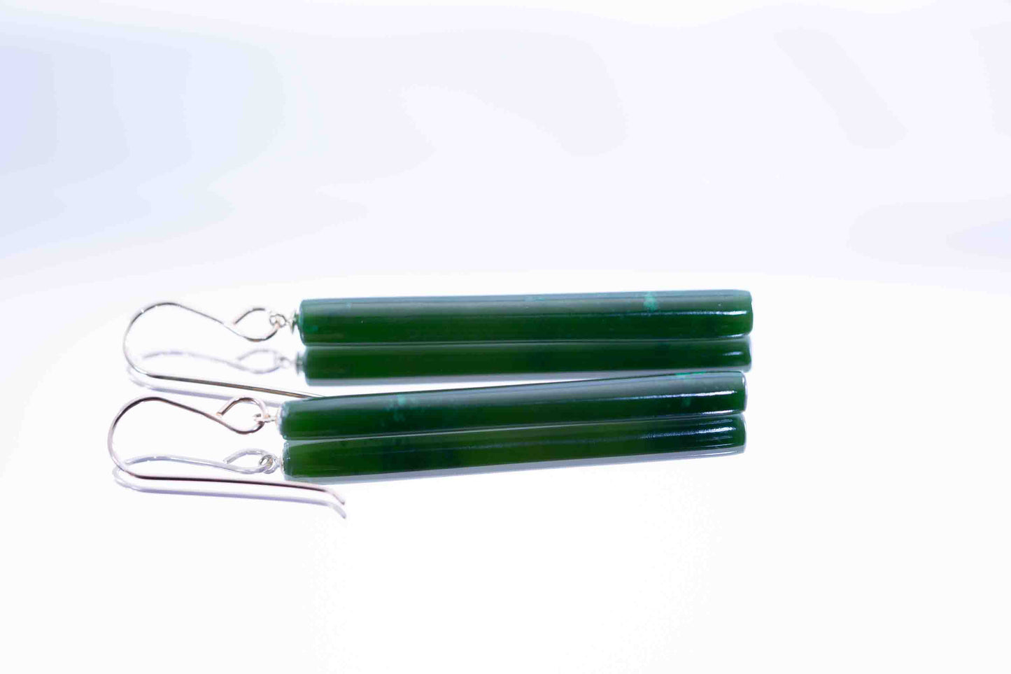 Gem Grade Polar BC Jade Dangle Earrings