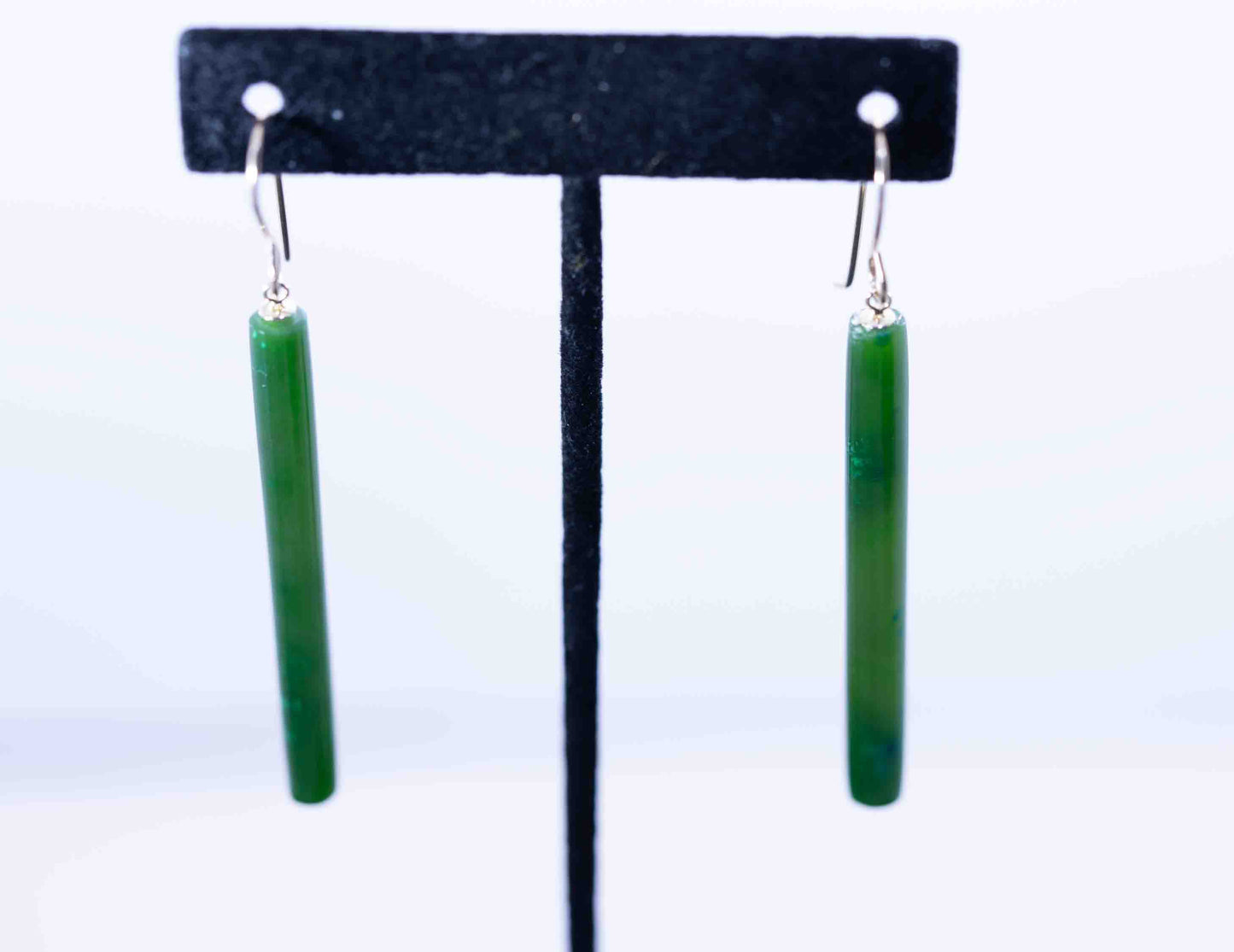 Gem Grade Polar BC Jade Dangle Earrings