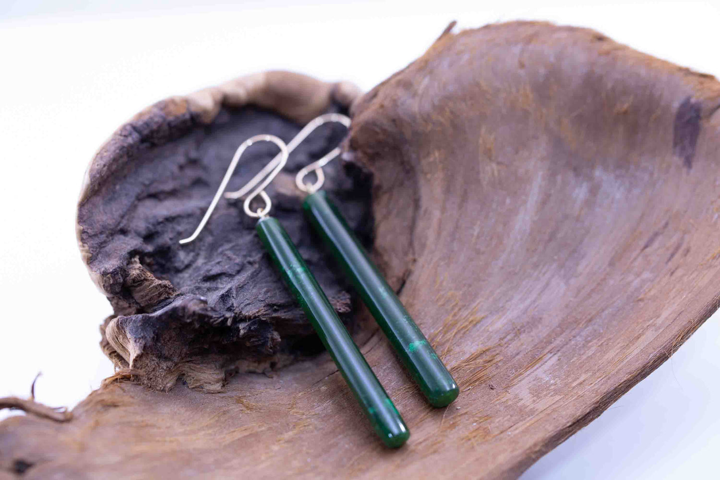 Gem Grade Polar BC Jade Dangle Earrings