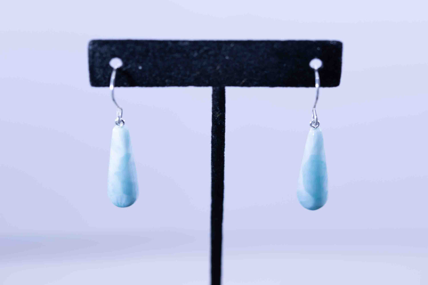 Beautiful Handmade Larimar Drop Dangle Earrings