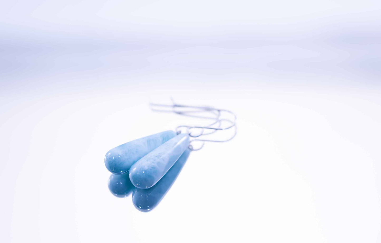 Beautiful Handmade Larimar Drop Dangle Earrings