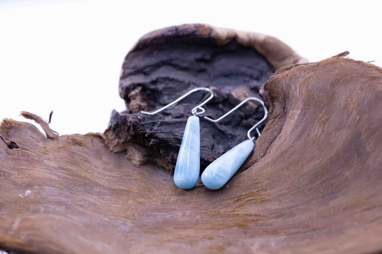 Beautiful Handmade Larimar Drop Dangle Earrings